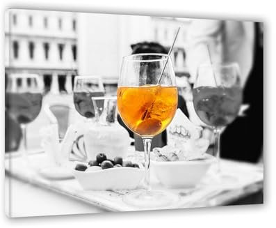 ZSALTT Impression sur Toile Tableau de Verre à Vin Verre à vin jaune Tableau sur toile Affiche Poster Murale Tableaux Decoratifs Art Wall Deco Cadre Salon Chambre 40x50cm(16x20in) Cadre intérieur