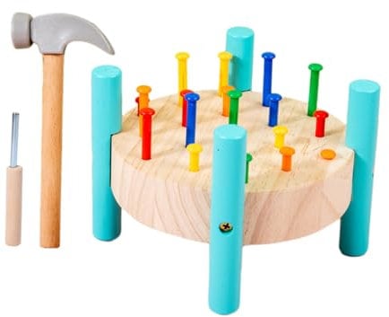SAFIGLE Nail Pounding Platform Hammer Toy Educational Montessori Toys Boys and Girls Cognitive Beating Table