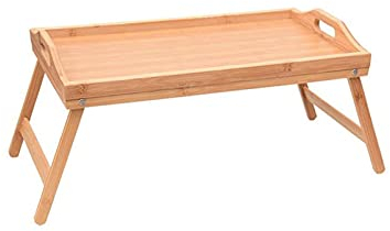 Un Escritorio Plegable, Mesa Tipo Bandeja para Cama con Patas Plegables, Mesa de TV de bambú Natural, Ordenador portátil, Bandeja para Aperitivos, día de conmemoración