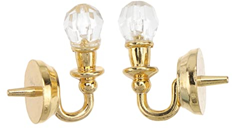 HEMOTON 2 Stück Puppenhaus Wandleuchte Mini Schlafzimmerlampe Puppenhaus Möbel Ornament Kleines Ornament Miniatur Möbelfiguren Feen Zubehör Spielzeug Wandlampe