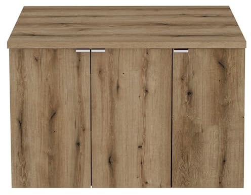 Lomadox Badezimmer Waschtisch 80cm, Eiche, geringe Tiefe (40cm)