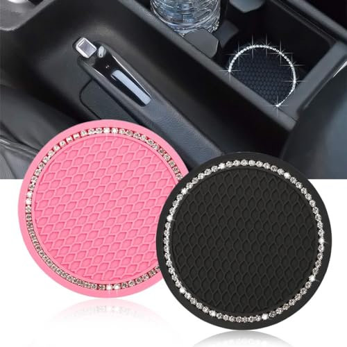 KOQAIIZ 4 Pièces sous Verres Voiture Universel Anti Dérapant Silicone, Porte Gobelet,Universels Tapis pour Gobelets Automobiles, Caboteur Tasse Voiture