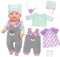 Puppenkleidung Puppenkleider Set für 14–17 Zoll Baby Puppen Koalas Hut Kleidung Overall Kleider Socken Säcke Puppenzubehör für 36-43 cm Baby Puppen Keine Puppe