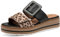 Jana Damen Pantoletten mit Schnalle Vegan, Mehrfarbig (Leopard), 42 EU