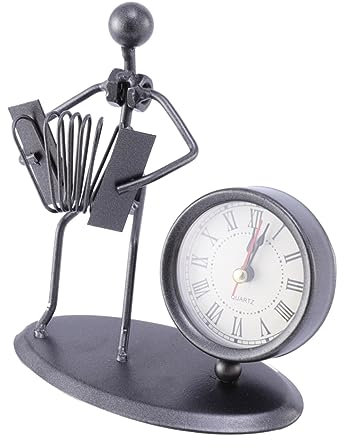 ULDIGI Vintage Tischuhr Aus Retro Design Akkordeon Modell Ohne Batterie Für Zuhause Und Büro Elegante Uhr Mit Glaslinse Kreative Deko Für Wohnräume Und Cafés