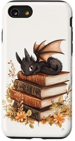 Dragon Books Cottagecore Flower Bookworm Book Lover Case for iPhone SE (2020) / 7 / 8