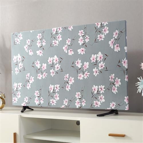 Hixingo Housse pour TV, Housse de Protection Télévision Housse Protection Écran TV Élastique Housse Télévision Anti Poussière Respirant Housse Écran TV Housse Écran PC (28inch,Fleur Rose)