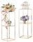 Inweder Blumenständer Metall Gold Vasen Hochzeit: 80 cm 2-Schicht Vase für Tafelaufsatz Geometrische Blumensäule Metall für Geburtstag Party Pflanzenständer Gold für Wohnzimmer Deko, 2 Stück