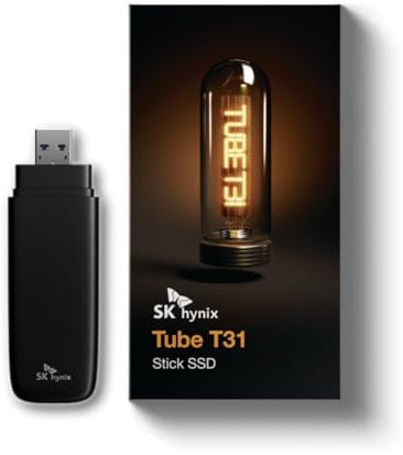 SK Hynix Tube T31 2TB Extern SSD | bis zu 1000 MB/s | 10 Gbit/s | USB-A 3.2 Gen2 | Festplatte Extern SSD Kompatibel mit PC, Laptop und Konsole
