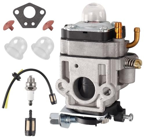 Erato Carburador para cortacésped 52cc 49cc 43cc Carburador para motosierras y desbrozadoras motores pequeños Kit de repuesto con junta manguera bujía filtro de combustible