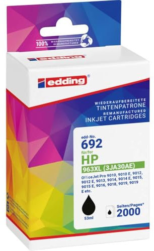 edding Druckerpatrone ersetzt HP 963XL, 3JA30AE Kompatibel Schwarz EDD-692 18-692