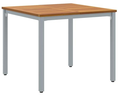 vidaXL Gartentisch 90x90x75 cm aus solidem Akazienholz und Metall
