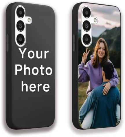 DCPPCY Personalisierte Handyhülle mit Foto Text für Samsung Galaxy A16 4G/5G, Handyhülle Selbst Gestalten mit Mehreren Bild Text, TPU Stoßfest Hülle Personalisierte Foto Hüll für Familie
