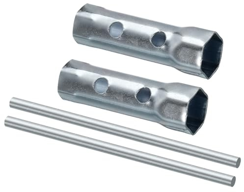 TA-VIGOR Lgnition Spark Plug Spanner 16mm & 18mm, Manual Spark Plug Wrench Hex Socket Tool with Lever Bar for Motorcycle, Engine Repair 2 Pcs