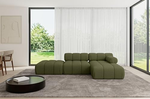 ALTDECOR Modulares Sofa Ecksofa in L-Form Corner modular Sofa Eckcouch Couch Wohnlandschaft Cauchsofa Polstersofa Lizur-L1-285x160x70 cm Grün