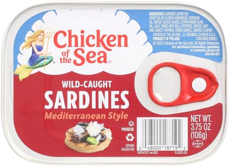 Wild-Caught Sardines, Mediterranean Style, 3.75 oz (106 g), Chicken of the Sea