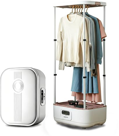 LADECNERHT Vaporizador para Armario Colgante, Plancha De Vapor Vertical Automática Plegable, Armario Vertical para Limpieza En Seco con Vapor para El Hogar, para Ropa Y Telas, con Control Remoto