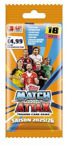 Topps Match Attax Bundesliga 2025/2026 – Power Pack mit 17 Karten inkl. 1 Limited Edition – Offizielles Trading Card Game – Bundesliga Sammelkarten Saison 25/26