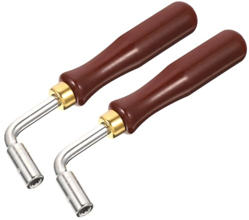 HOODANCOS Dulcimer Stimmschlüssel 2 Stück für Präzise und Schnelle Hackbrettstimmung aus Edelstahl und Gummi mit Braunem Griff Instrumentenzubehör für Musiker und Anfänger