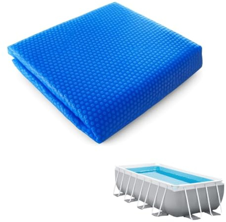 Solarfolie Pool 440 x 490 cm Poolheizung, Solarabdeckung, Zuschneidbar Resistente Pool Solarfolie mit Luftkammern für Eckig, Blau