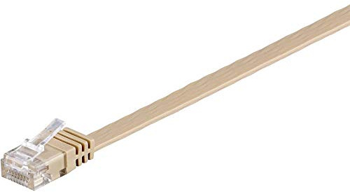 Goobay 95886 CAT 6 Flach-Patchkabel, U/UTP, Hellbraun