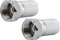Schwaiger GmbH -FST8002 531- F-Aufdrehstecker 2-er Set/ 8 mm Durchmesser/für Koaxialkabel/Verbindung von Stecker und Kabel/ 2 Stück/Silber