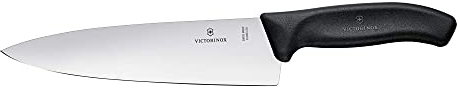 Victorinox Swiss Classic Carving Knife, Extra Sharp Blade, Straight Edge, 20 cm, Plastic Handle, Stainless Steel, Black