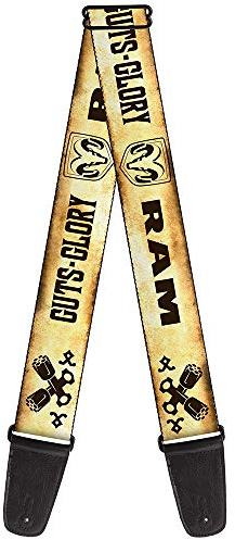 Guitar Strap Ram Logo Pistons Guts Glory Weathered Chocolate Brown 2 Inches Wide