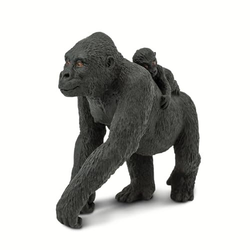 Safari Lowland Gorilla mit Baby auf dem Rücken