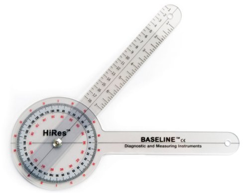 Baseline® Goniometer, HiRes™, Kunststoff 360°-ISOM-Goniometer, Länge 20 cm