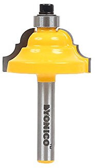 Yonico 13123q - Classical Roman Ogee Edge Forming Router Bit, Cutting Depth: 7/16 - 1/4 Shank