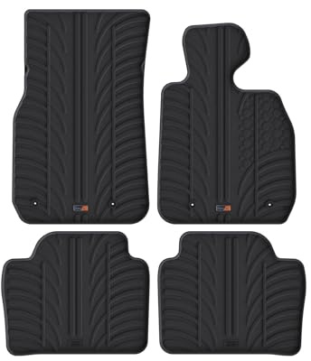 TRAVALL Rubber Car Mats (set of 4) compatible with BMW 3 Series (2012-2019) Heavy Duty Floor Mats Moulded Premium Mats Easy Clean Black with Clips - Anti Slip All-Weather Protection