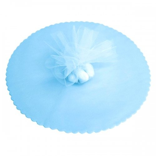 100 PZ Velo fata veli fata ORGANZA SMERLATO TONDO CELESTE