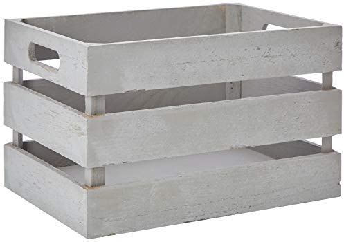 Zeller 15136 Aufbewahrungs-Kiste, Holz, Vintage grau, 31 x 21 x 18,7 cm