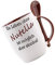 Tasse mit Löffel ein Leben ohne Nutella ist möglich aber sinnlos Löffeltasse, Kaffeetasse mit Motiv, Bürotasse, bedruckte Tasse mit Sprüchen oder Bildern