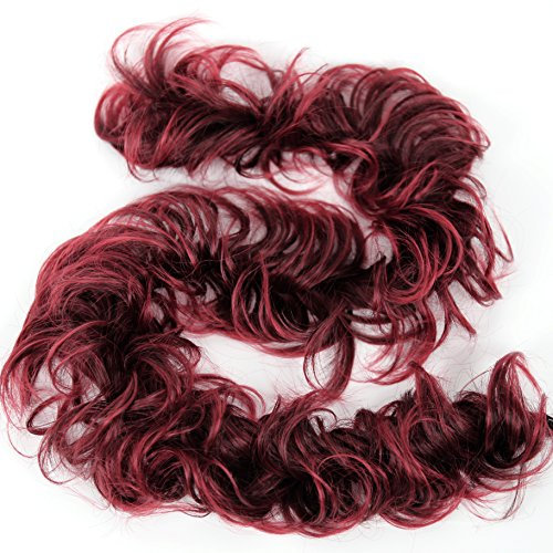 CAISHA XXL Haarteil Haargummi Hochsteckfrisuren Voluminös Gelockt Unordentlich Dutt Rot Mix HW28