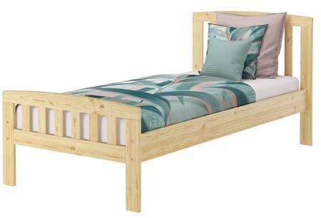 Erst-Holz®Kieferbett Einzelbett Holzbett 90 x 200 cm Kiefer Massiv Naturohne Zubehör