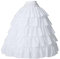 Petticoat Unterröcke Reifrock Rockabilly Rüschen A Linie Lang Vintage für Hochzeit Brautkleid S - Weiß - Gr. S/M