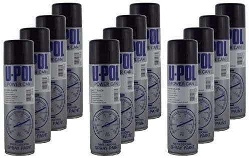 UPOL U-POL Power Can 500ml Black Aerosol Spray Paint X4 Gloss X4 Satin X4 Matt