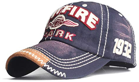Riou Basecap Baumwolle Herren Baseball Cap Hip Pop Cool 2019 Ins Trend Stickerei Brief Denim Mode Classic Vintage Einstellbar Snapback Cap für Straße Graffiti Cap Kappe Hüte Mütze