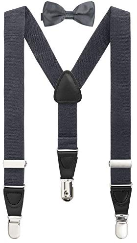 BomGuard Kinder Hosenträger & Fliege Set – verstellbar – ca. 90–125 cm Körpergröße – für Jungen & Mädchen