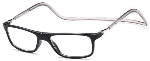 Gafas Presbicia Hombre, Gafas de Presbicia Cierre Imán, Longitud Ajustable, Gafas De Lectura para Hombre y Mujer, NV2904 (Negro, 2.5, diopters)