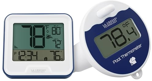 La Crosse Technology 331-09667-INT Wireless Pool Thermometer with Indoor LCD Display