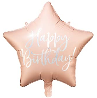 ABC18 Stern Folienballon Happy Birthday | Ø 45 cm Rosa