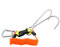 Alomejor Gancho de Arrecife para Buceo, Gancho Doble de Arrecife de Acero Inoxidable con Cordón de Bobina en Espiral, Accesorios de Seguridad para Buceo(Naranja)