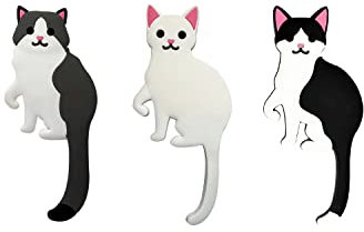 3Cboutique 3 Pack Self Adhesive Hooks Stick on Wall Door Bathroom, Cute Animal Washable Reusable Kitchen Office Sticky Removable Hat Without Nails