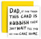 Huxters Dad Birthday Cards - Dad Care home card Fathers Day, Dad Birthday Lustige Geburtstagskarte - Dickes unbeschichtetes 350gsm Papier - Recycelbarer Umschlag - 14,8 cm quadratisch (Dad)