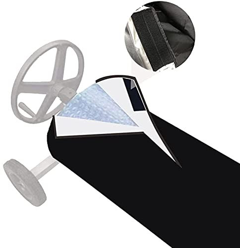 Cowslip Enrouleur de Couverture Solaire Housse Protection - Anti-Vent/Pluie/Poussière/UV Couverture-écran | Tissu Oxford 210D Bache Piscine pour Protéger la Black 490x96cm