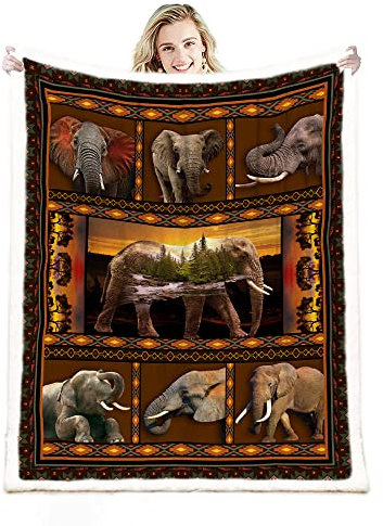 Onecmore Elefanten-Geschenke für Frauen, Elefantendecke, Südwest-Indianer-Überwurfdecke, Aztekendecke, indische Decke, Navajo-Decke, Geschenke für Frauen, mexikanische dekorative Bauernhausdecke