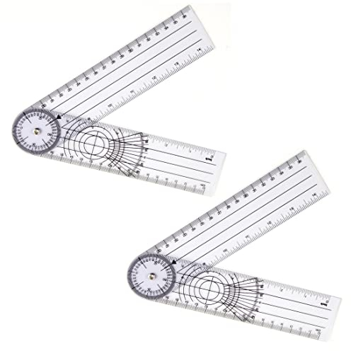 PLABBDPL 2 pcs Rapporteur de rotation à 360 degrés, goniomètre multifonction, plastique, Numérique Angle Finder 14 pieds Numérique Inclinomètre pour calculer le coude de la hanche de l'épaule du genou